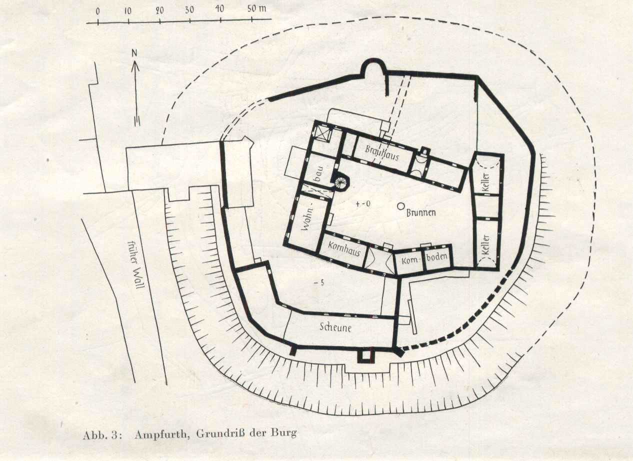 Lageplan Burg - Schloss Ampfurth